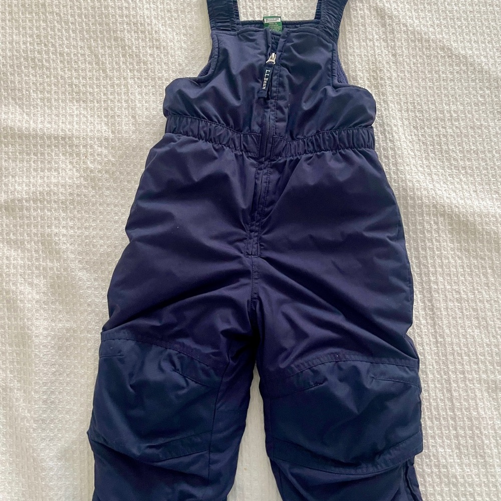 L.L. Bean Blue Insulated Snow Bibs 4T